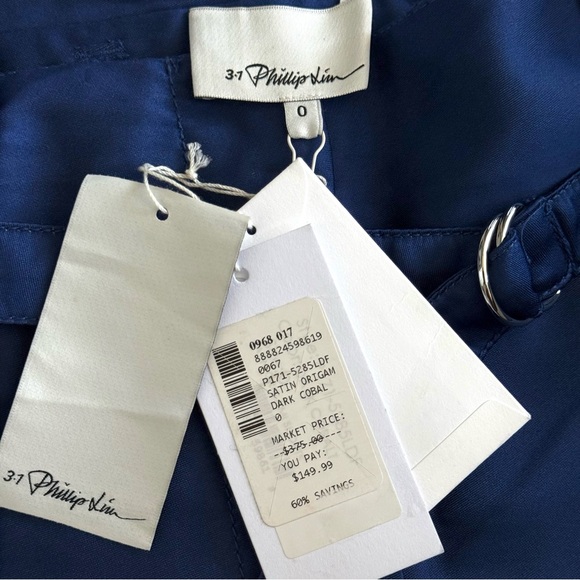 3.1 Phillip Lim Brand New High Waist Satin Shorts. Navy/Blue Color. 0 Size - Picture 6 of 13